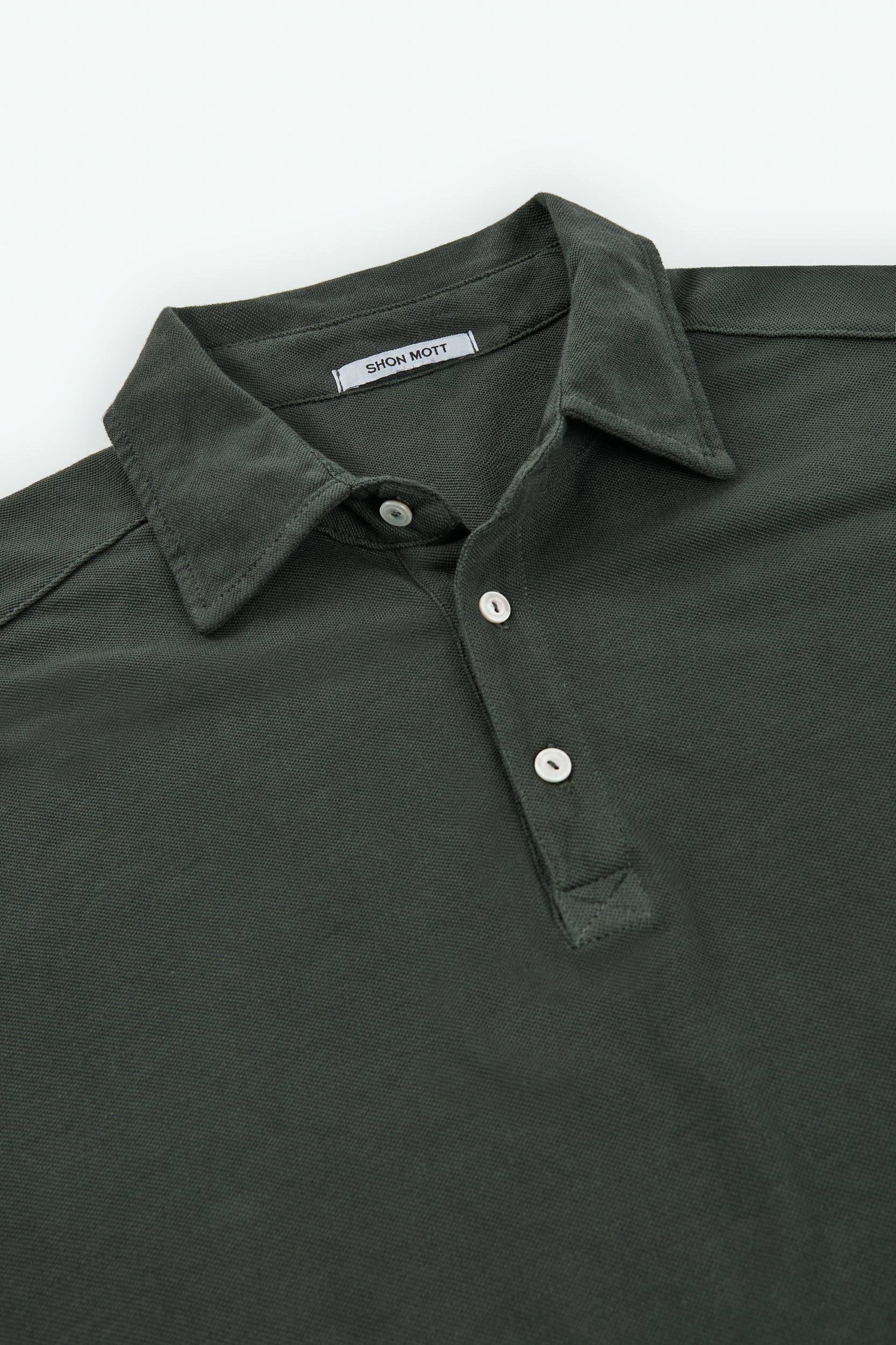 Long sleeve cotton pique polo shirt