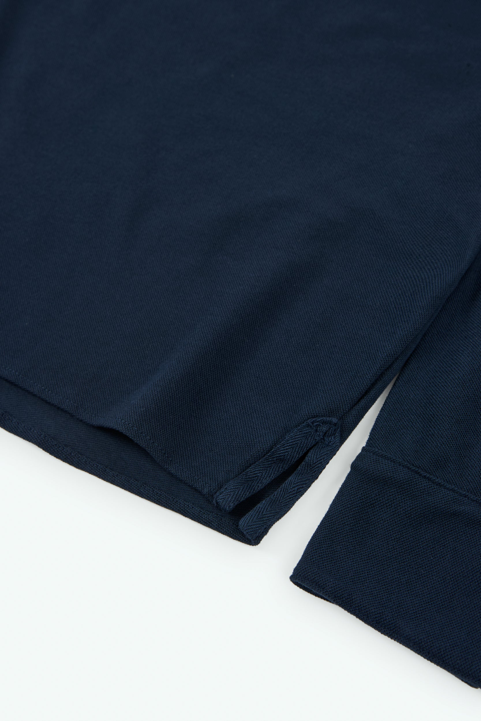 Long sleeve cotton pique polo shirt