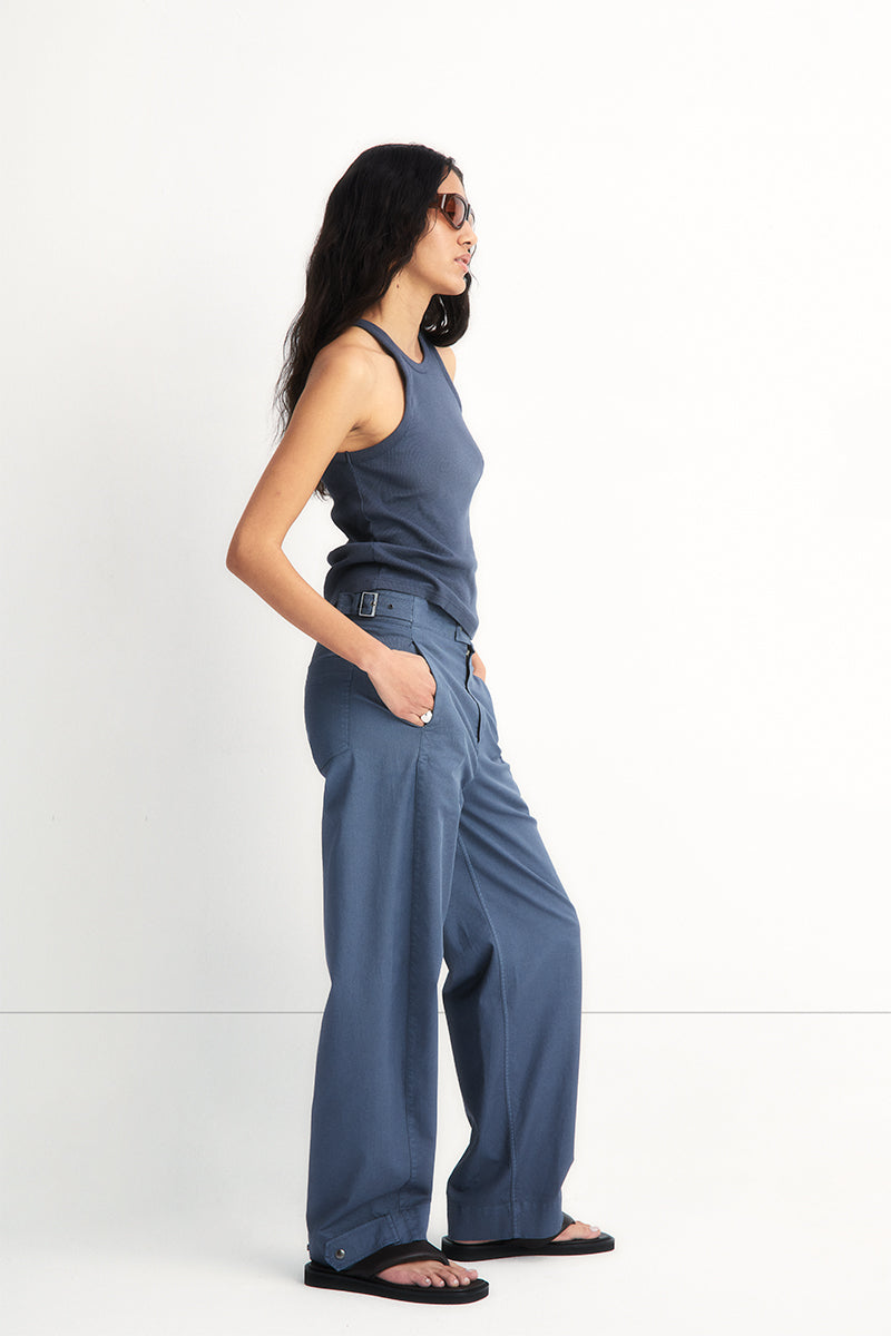 cotton trousers with adjustable waist and ankles