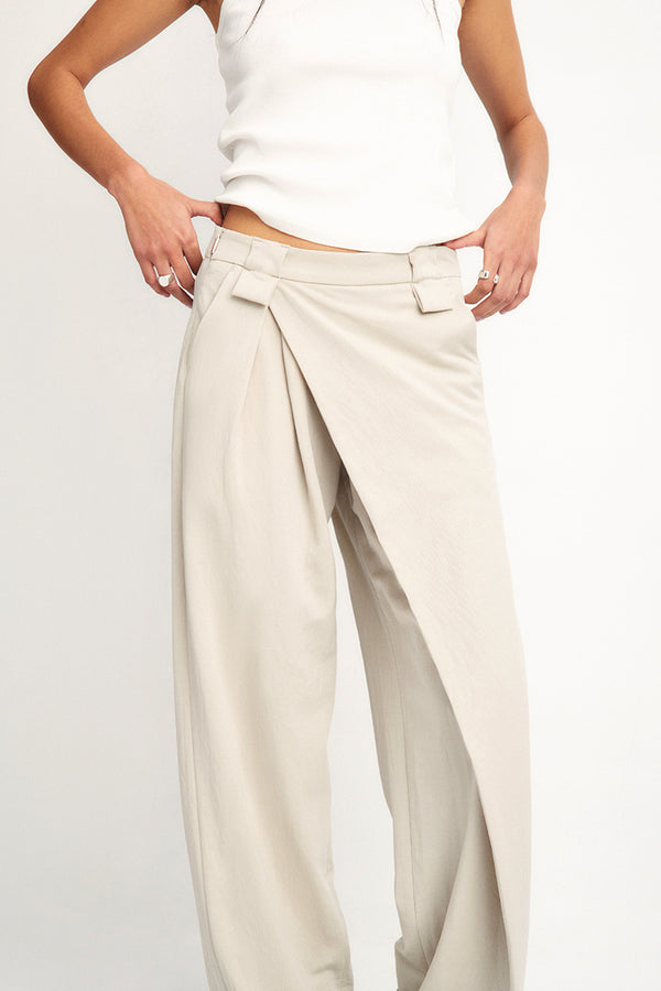 Cross-Front Wrap Style Pants