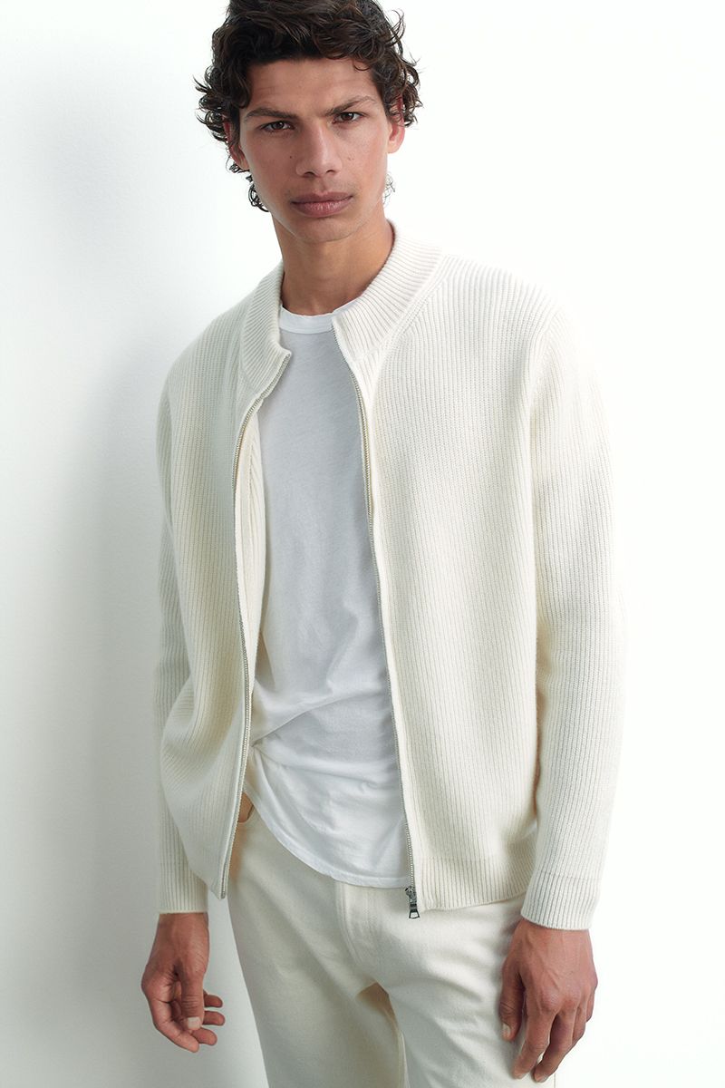 Cashmere sweater with zipper