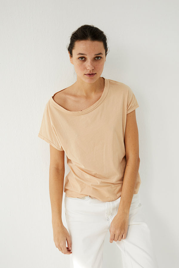 Cotton T-shirt with Japanese sleeve