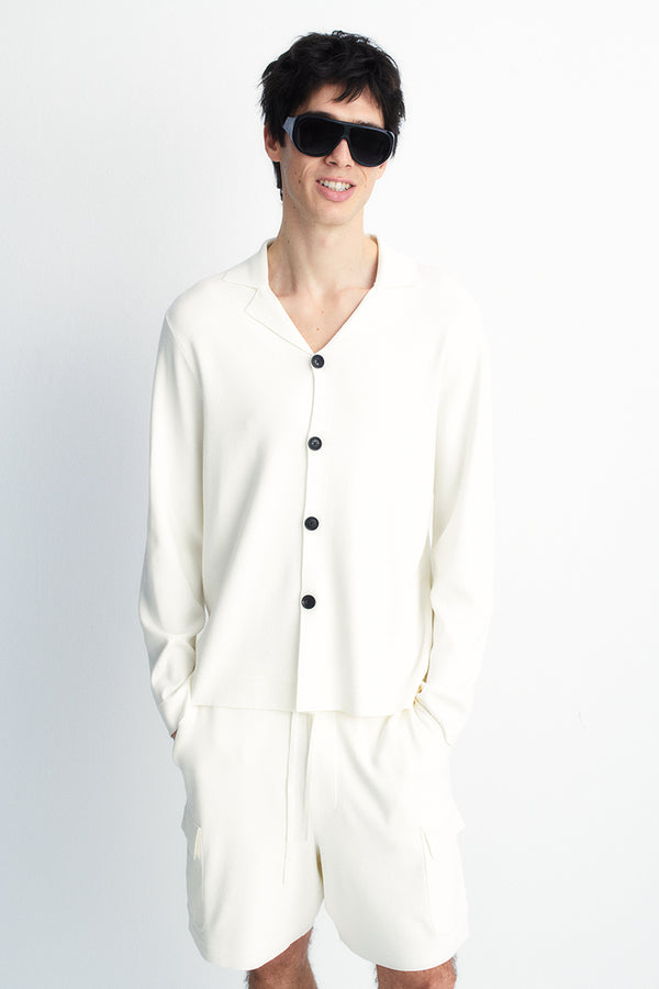 Double-face knit overshirt