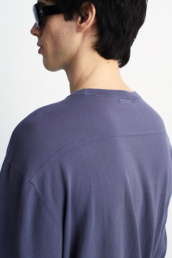 Ultralight cotton sweater with round neckline