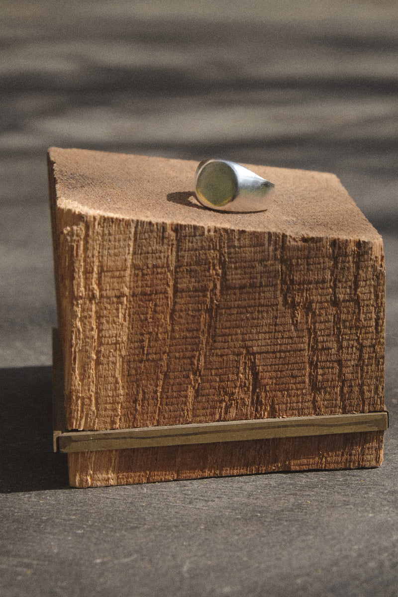 Anillo sello bañado en plata