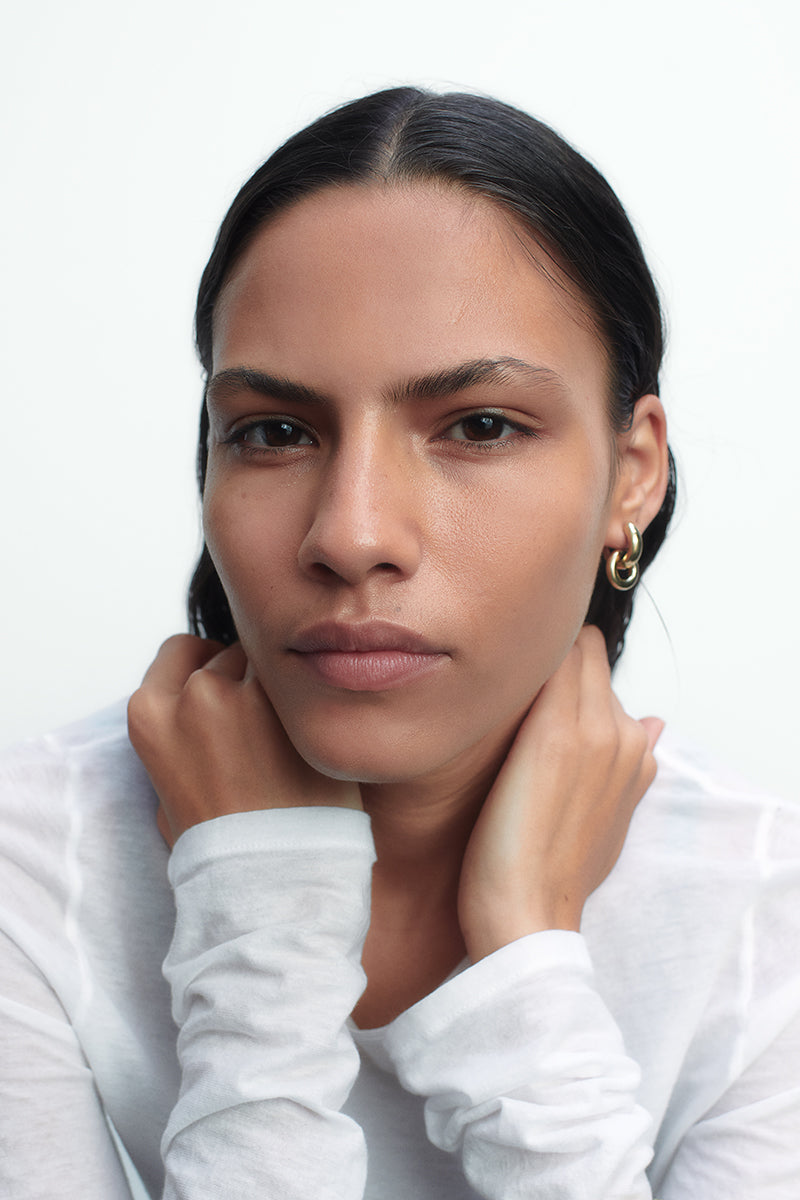 Pendientes "chain link" bañados en oro