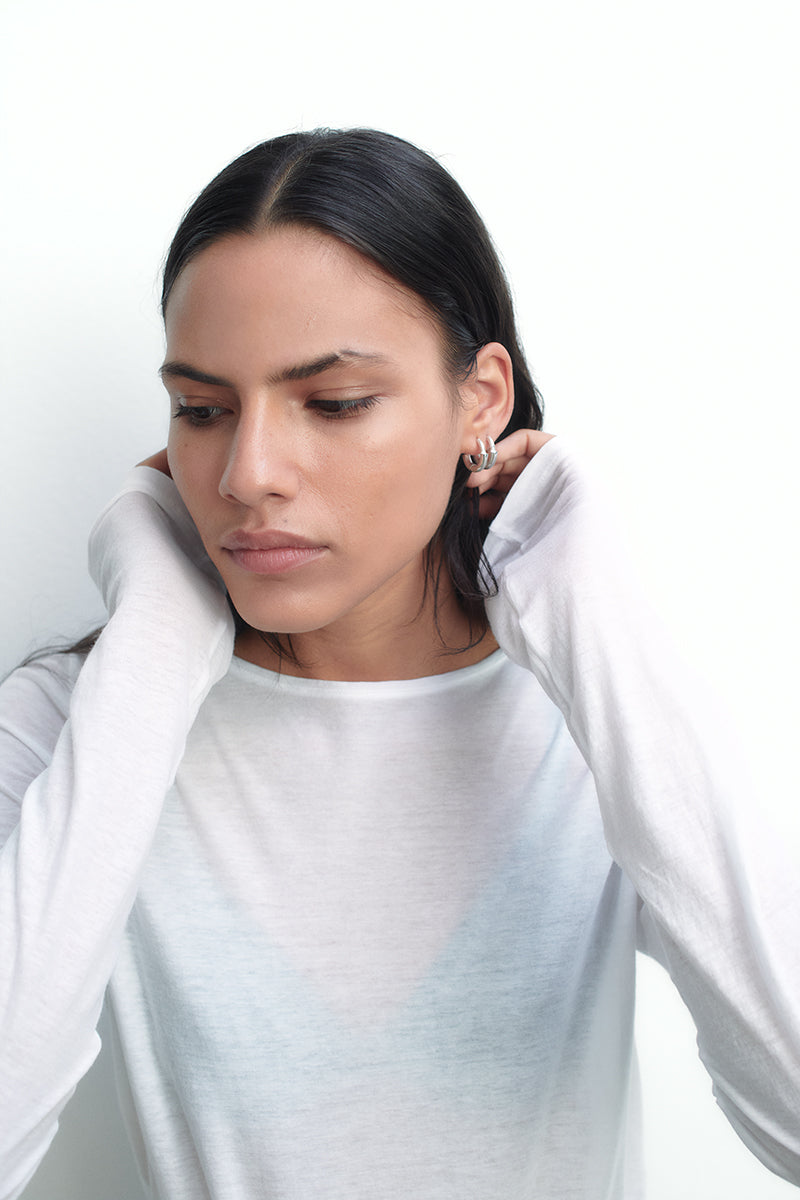 Pendientes cesta bañados en plata