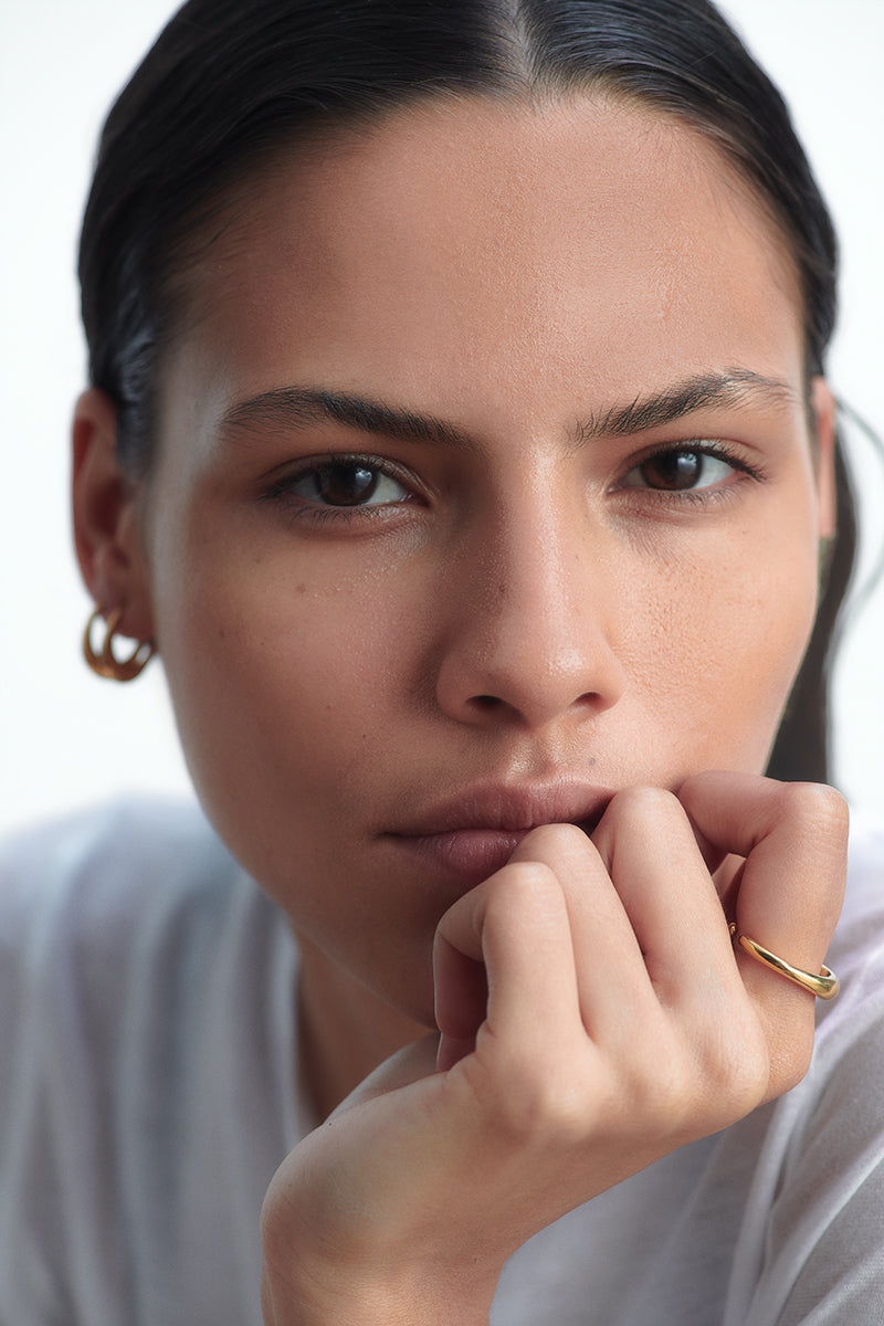 Anillo luna bañado en oro