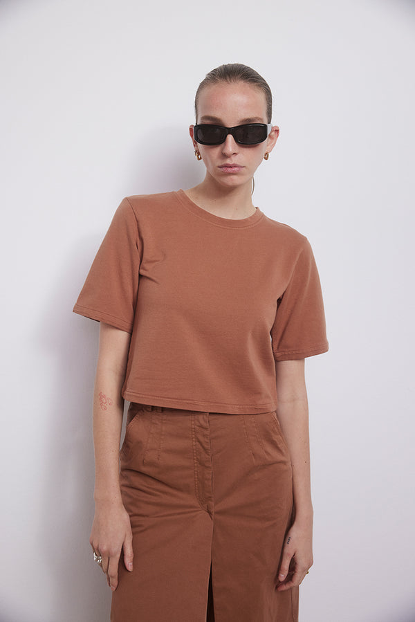 Plush top with short sleeves