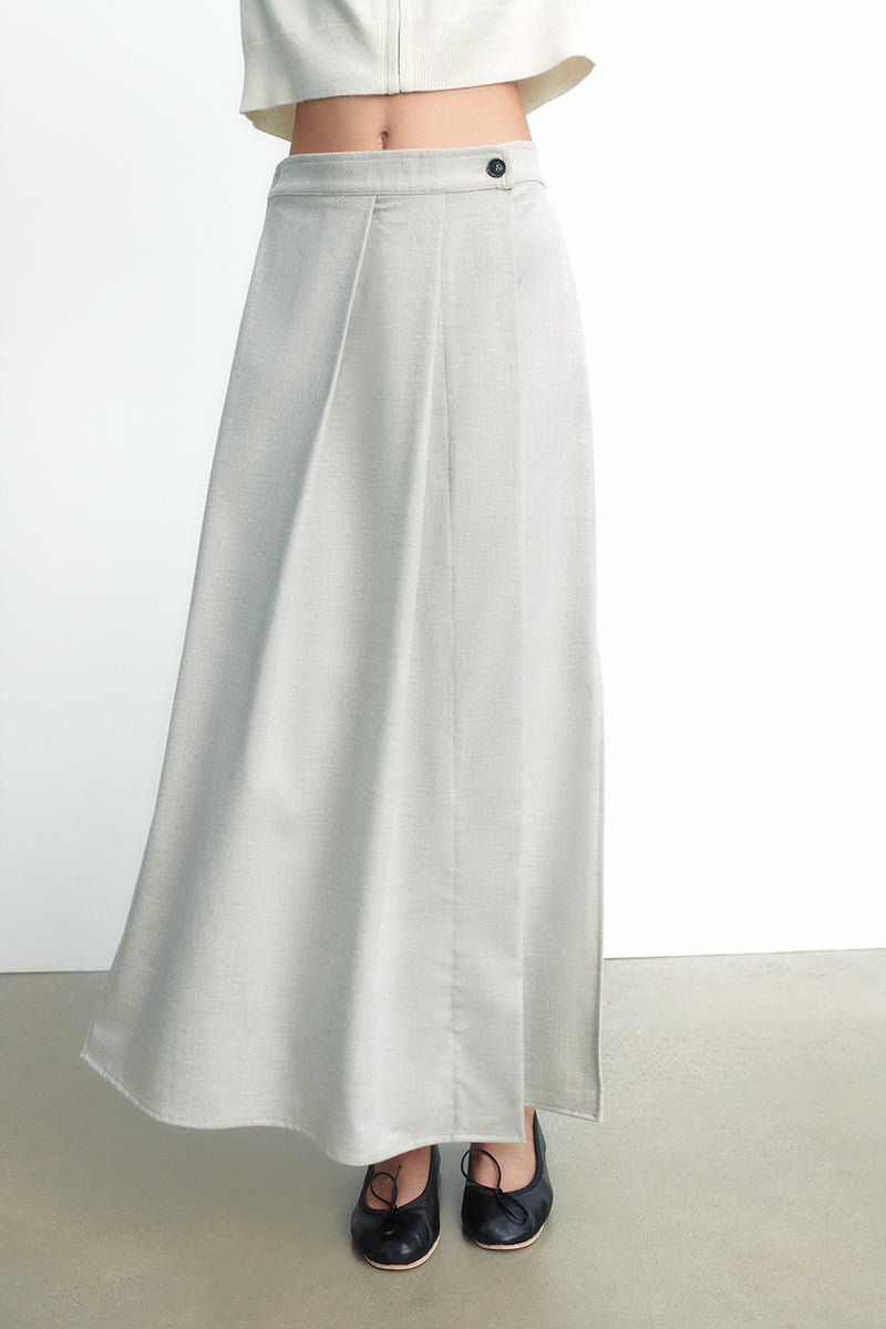 Falda de franela con pinzas