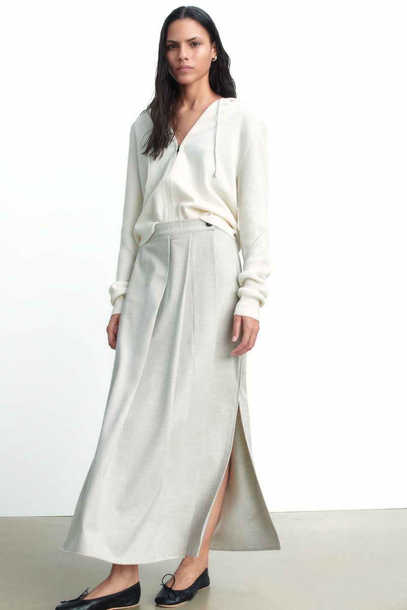 Falda de franela con pinzas