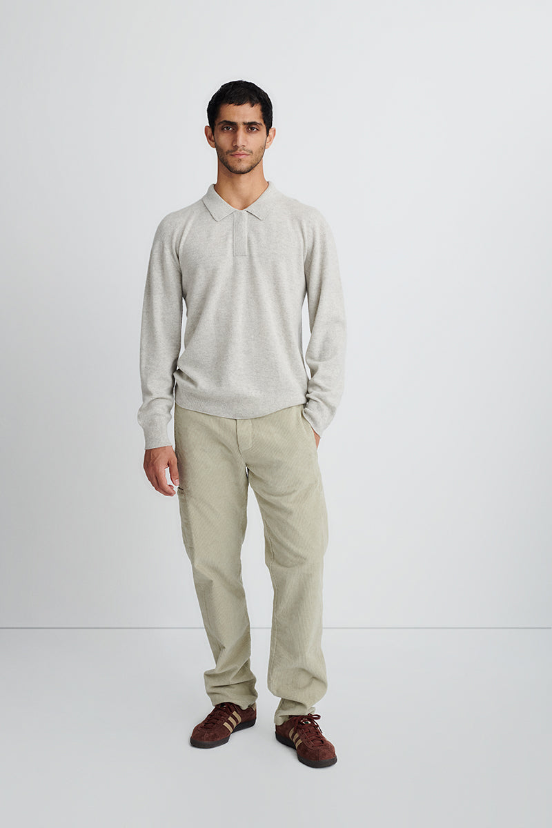 Cashmere sweater with polo neck