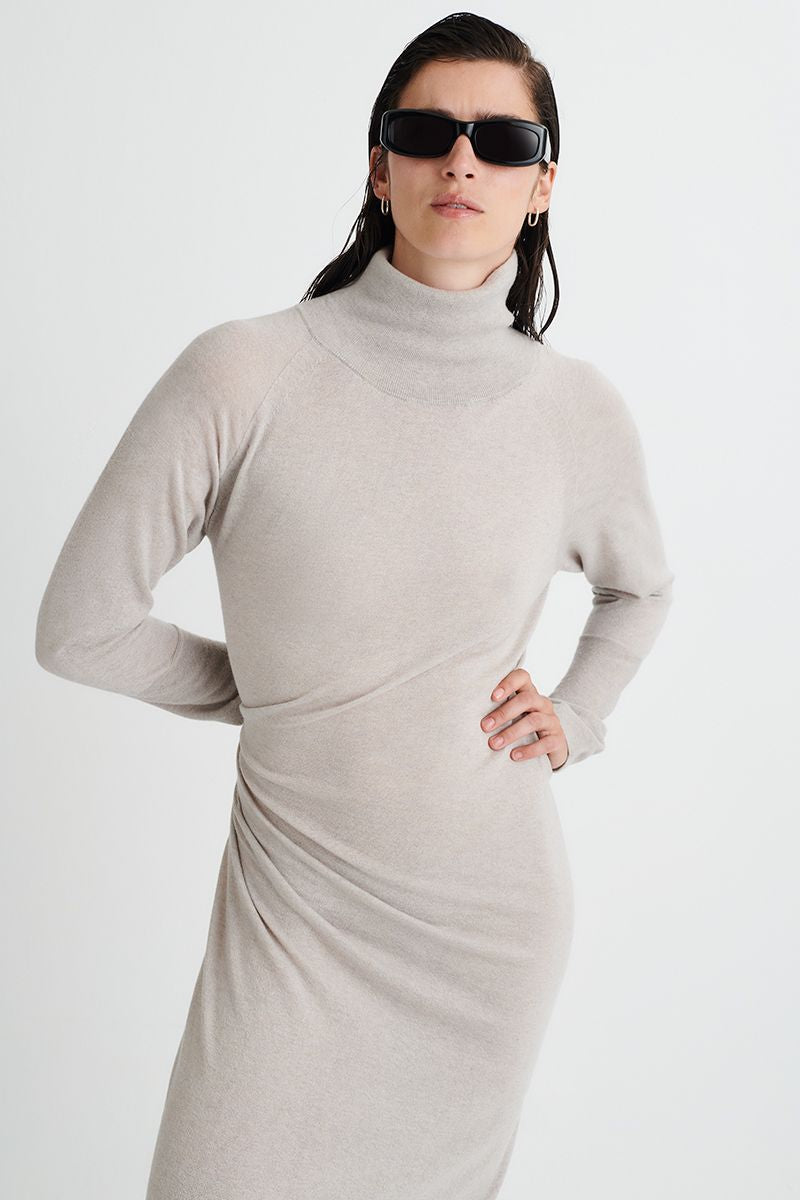 Cashmere dress with a turtleneck