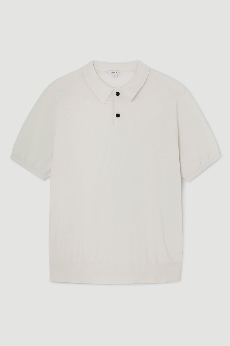 Ultralight cotton woven polo shirt