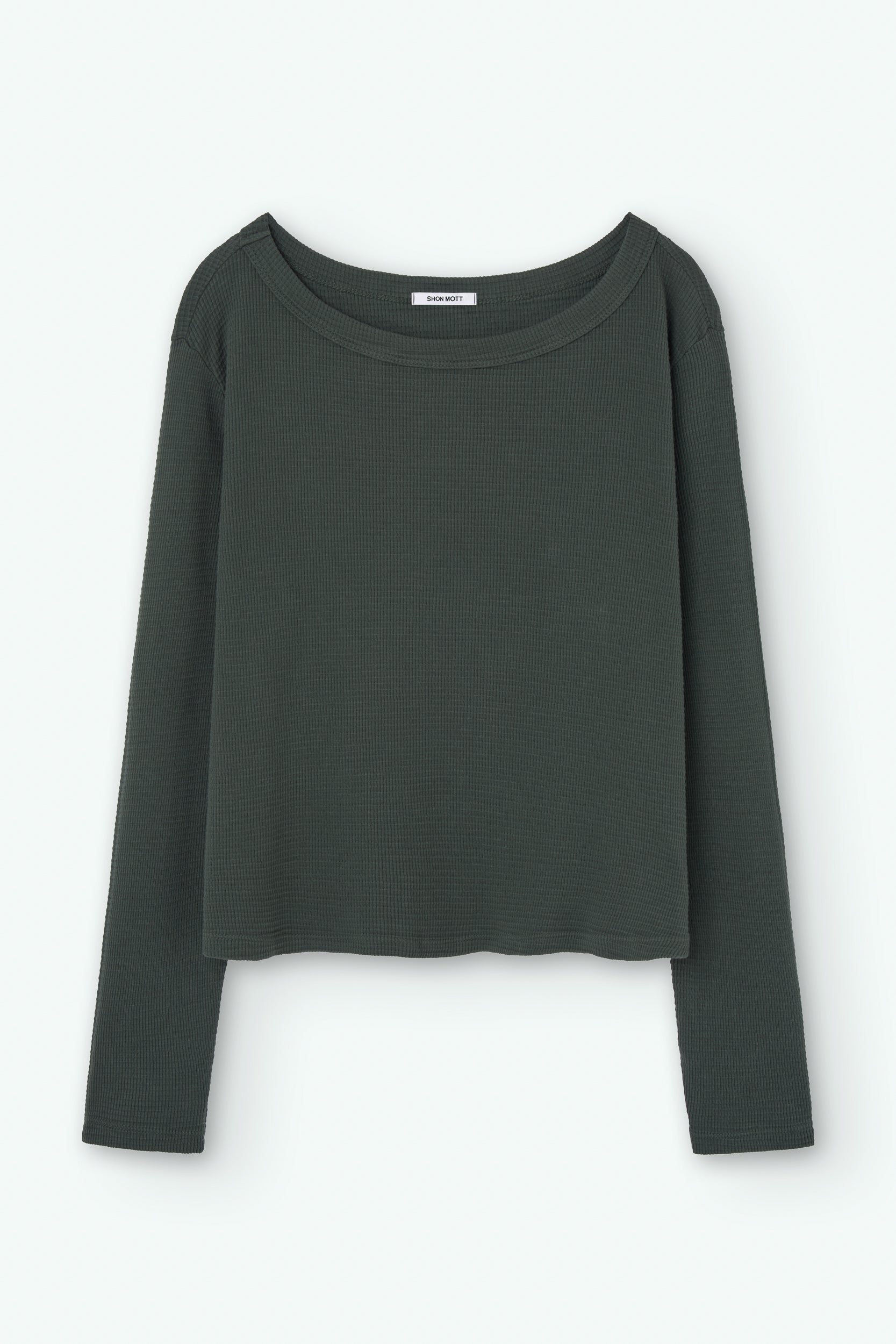 Camiseta de algodón con manga larga tejida en nido de abeja