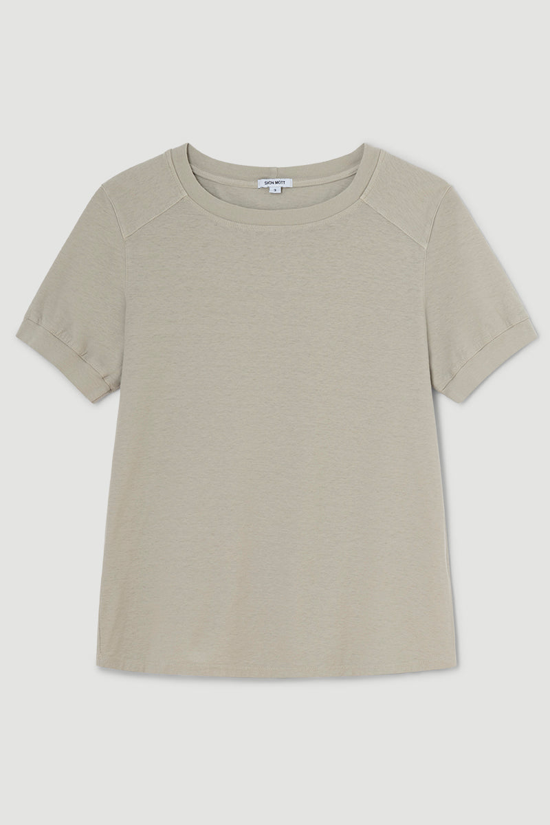 Ultralight cotton T-shirt with shoulder seam detail