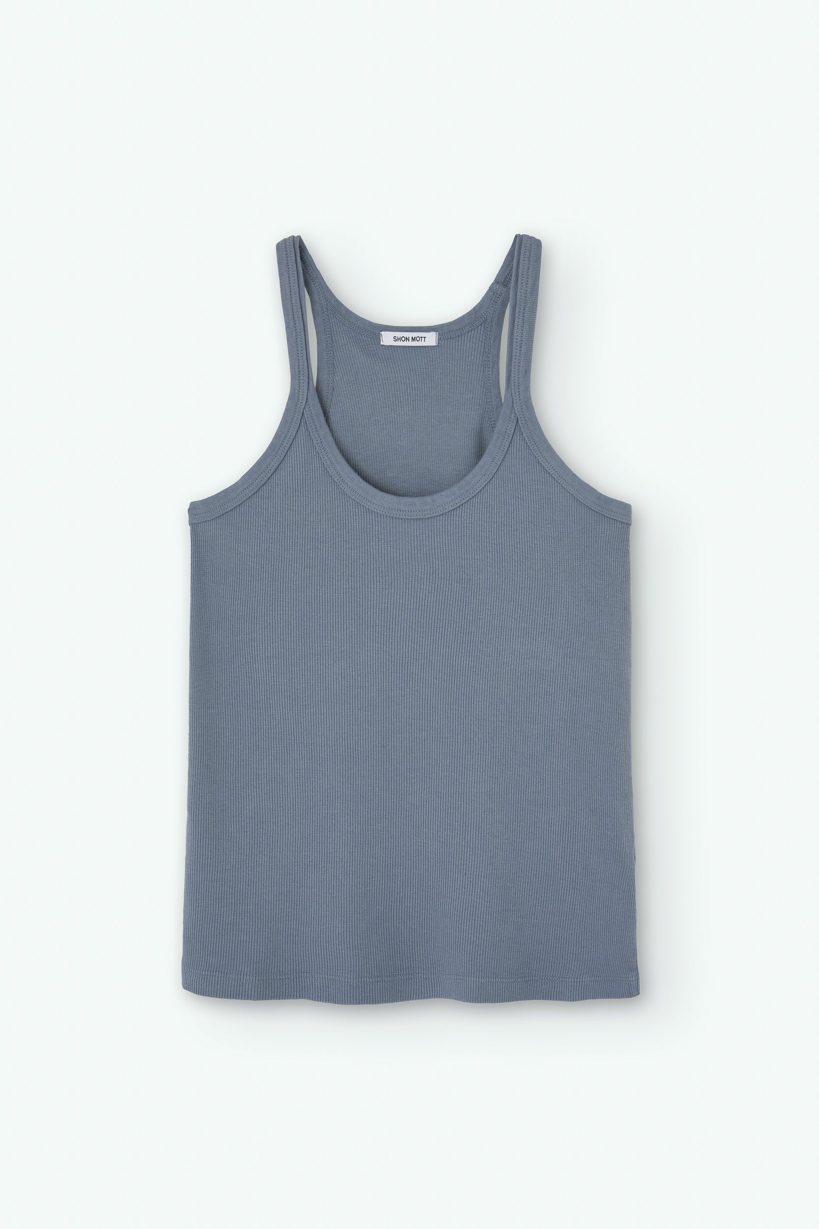 Top de canalé de algodón con tirantes y escote abierto