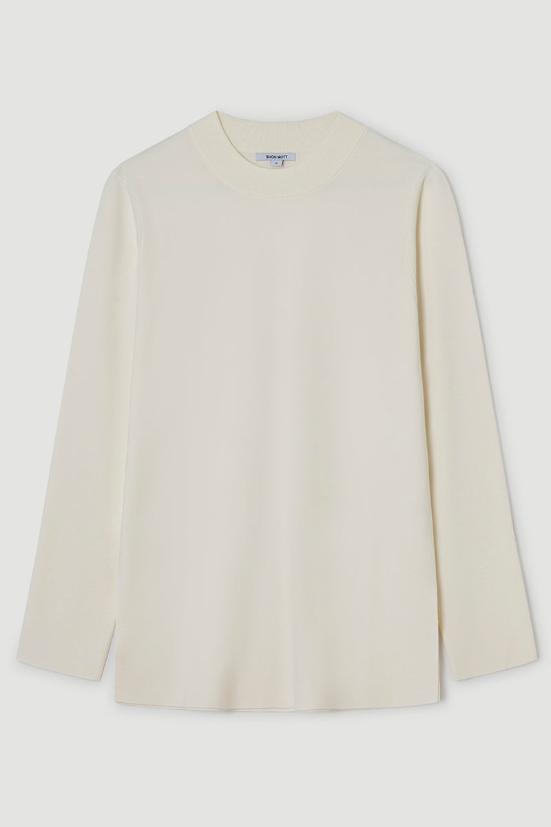 Jersey largo de punto doble con aperturas laterales