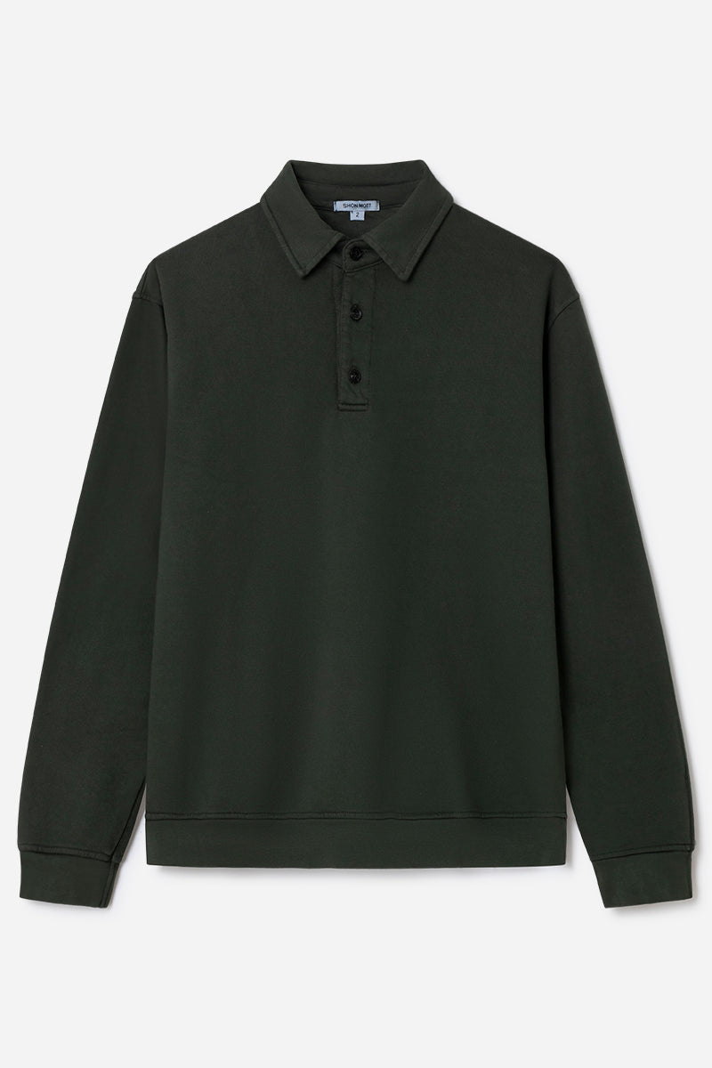 Sweatshirt with polo neck