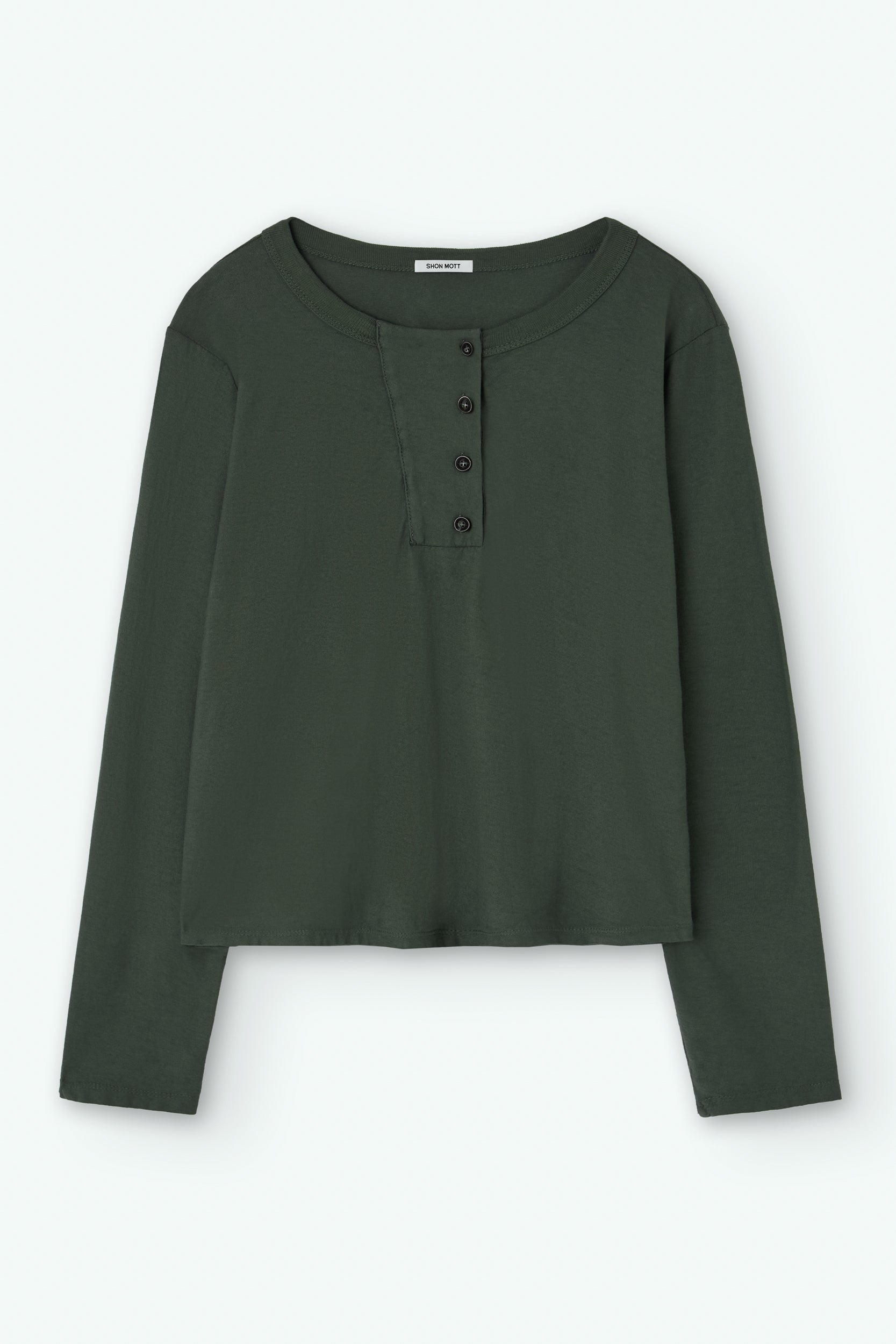 Mao-Collar Cotton T-shirt