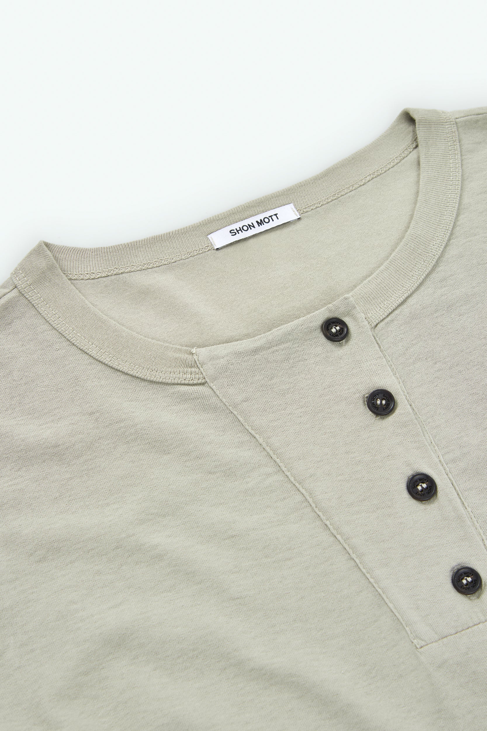 Mao-Collar Cotton T-shirt