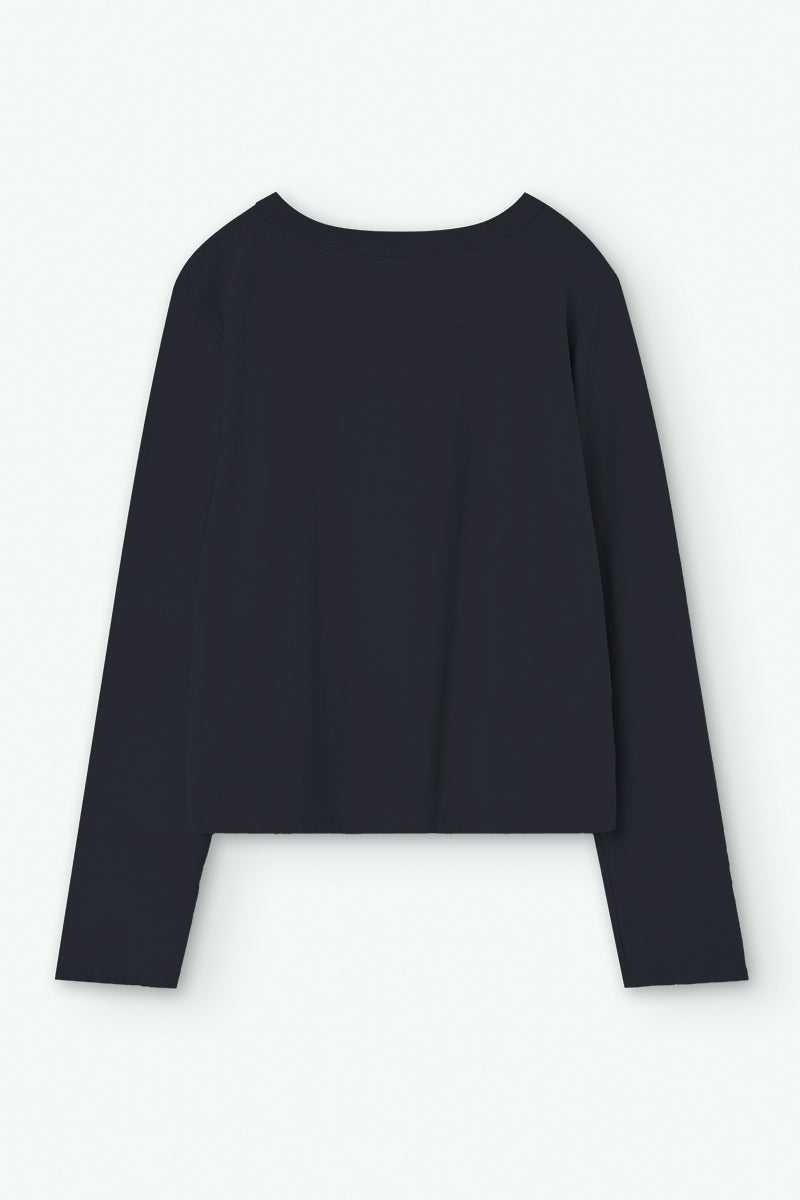 Mao-Collar Cotton T-shirt