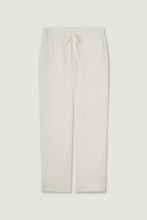 Natural silk pants