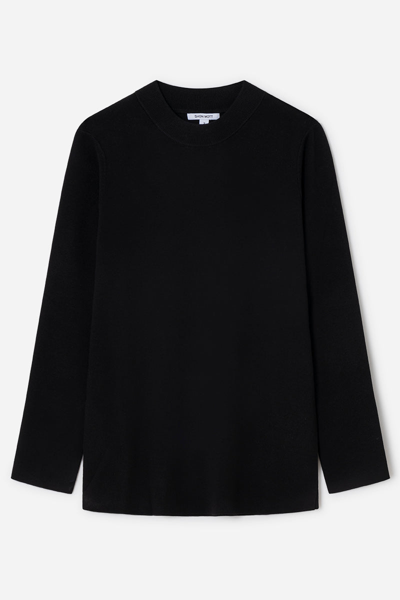 Jersey largo de punto doble con aperturas laterales