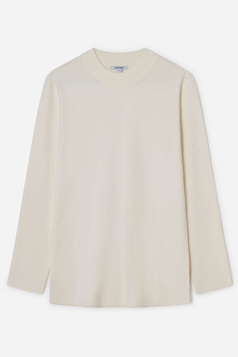 Jersey largo de punto doble con aperturas laterales