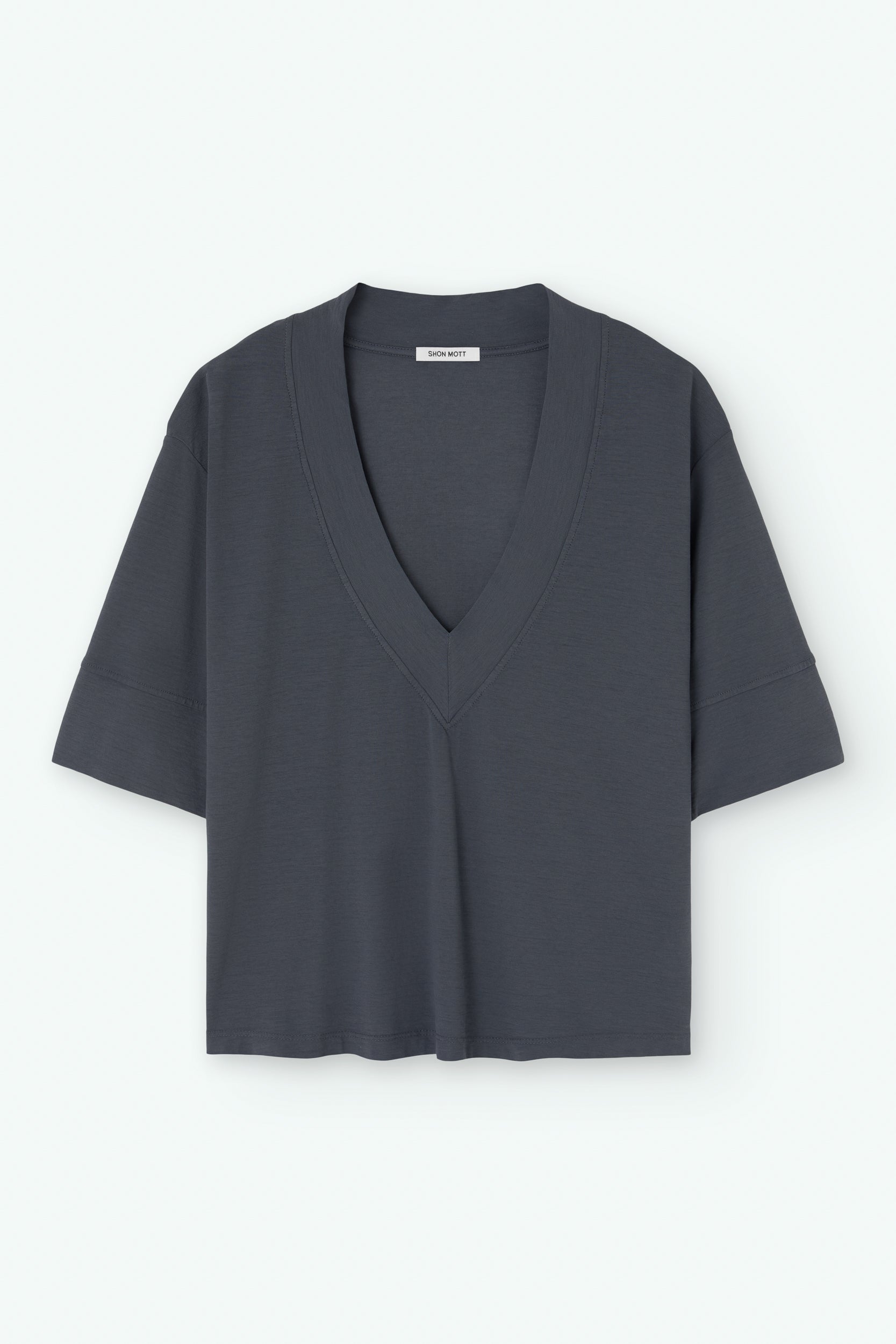 Camiseta de algodón cuello pico