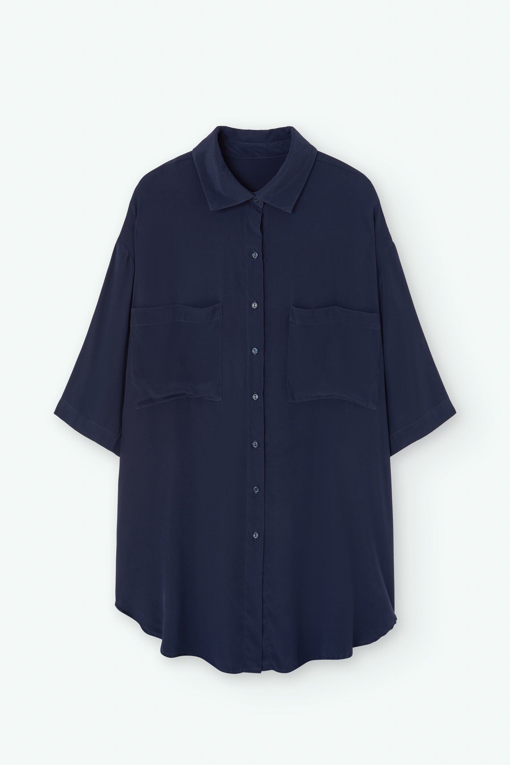 Short sleeve natural silk shirt