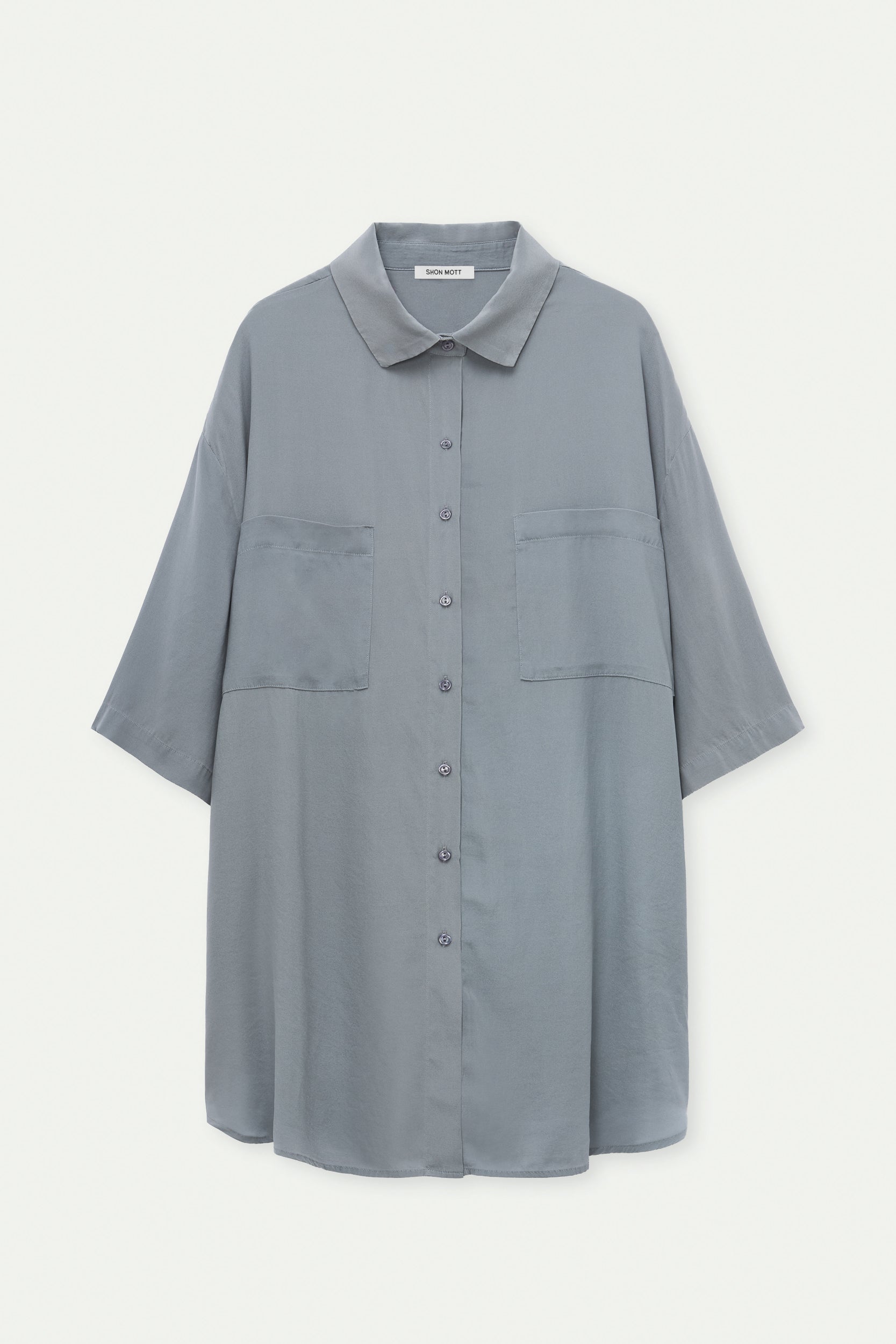 Camisa de seda natural con manga corta