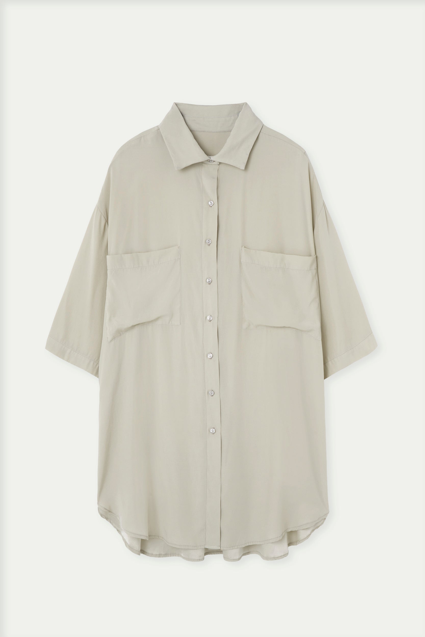 Camisa de seda natural manga corta