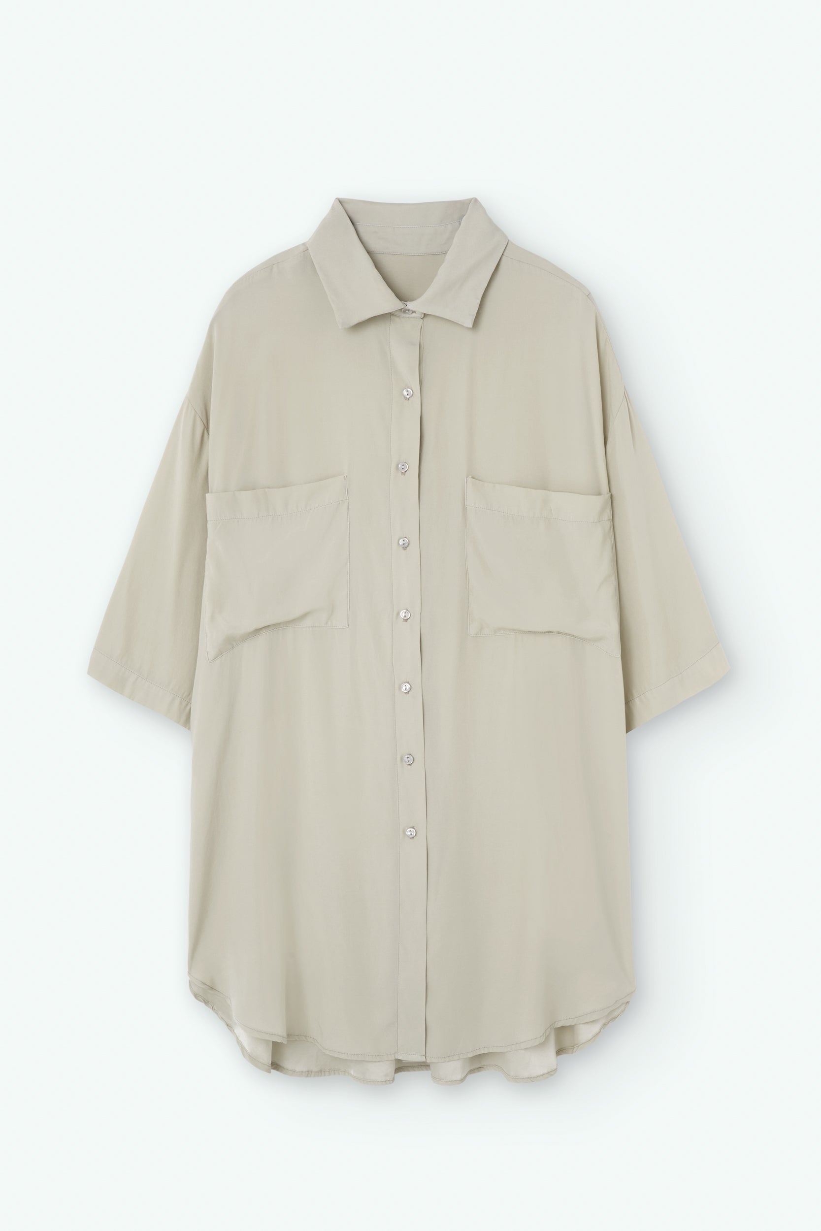 Short sleeve natural silk shirt