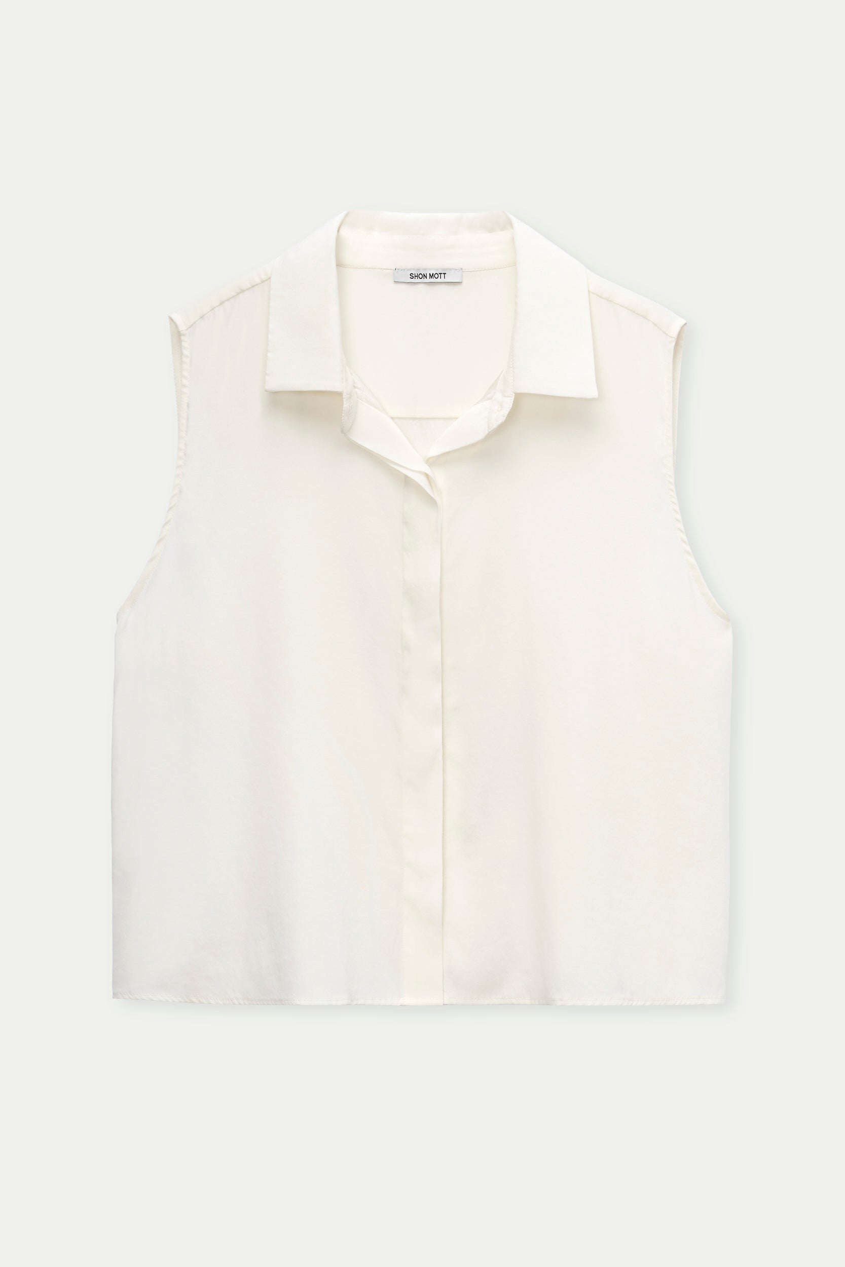 Natural silk sleeveless shirt
