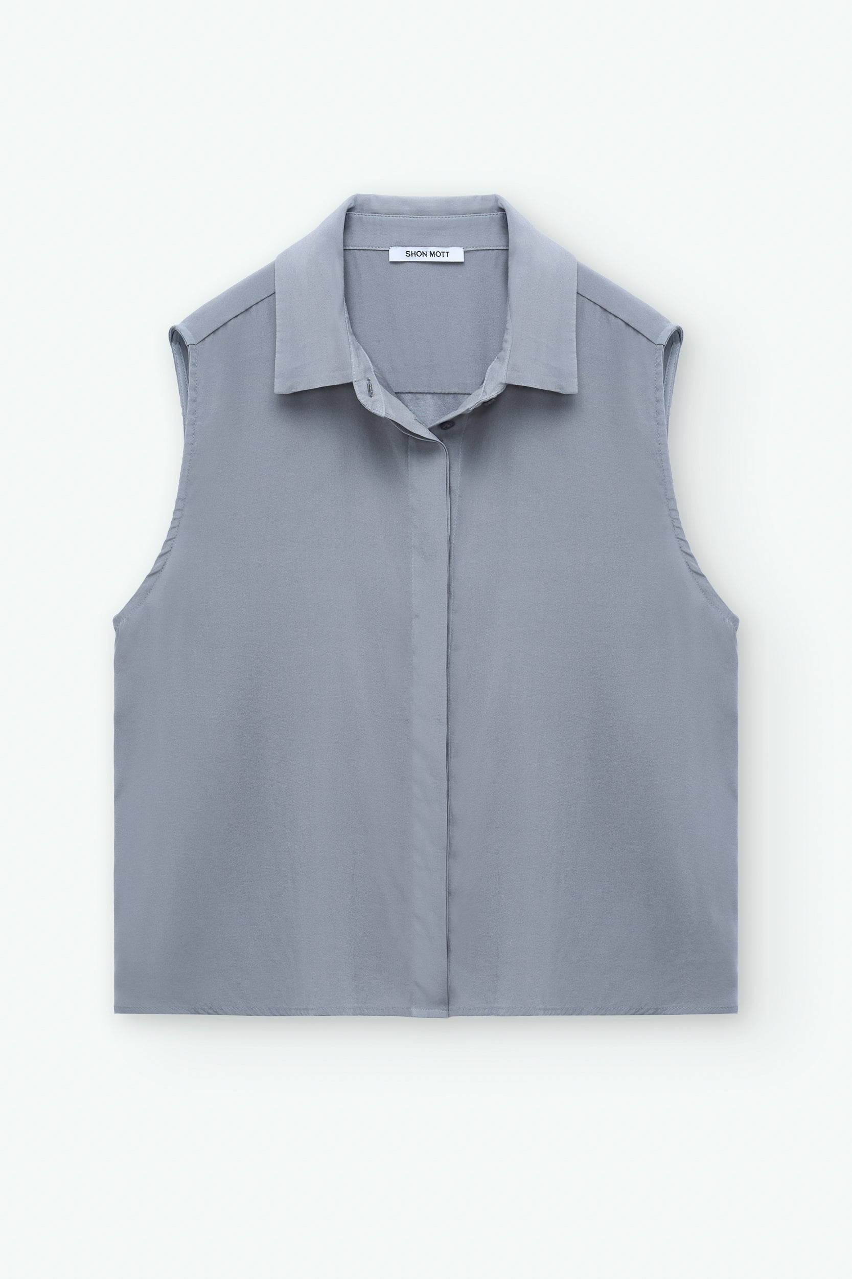 Camisa de seda natural sin mangas