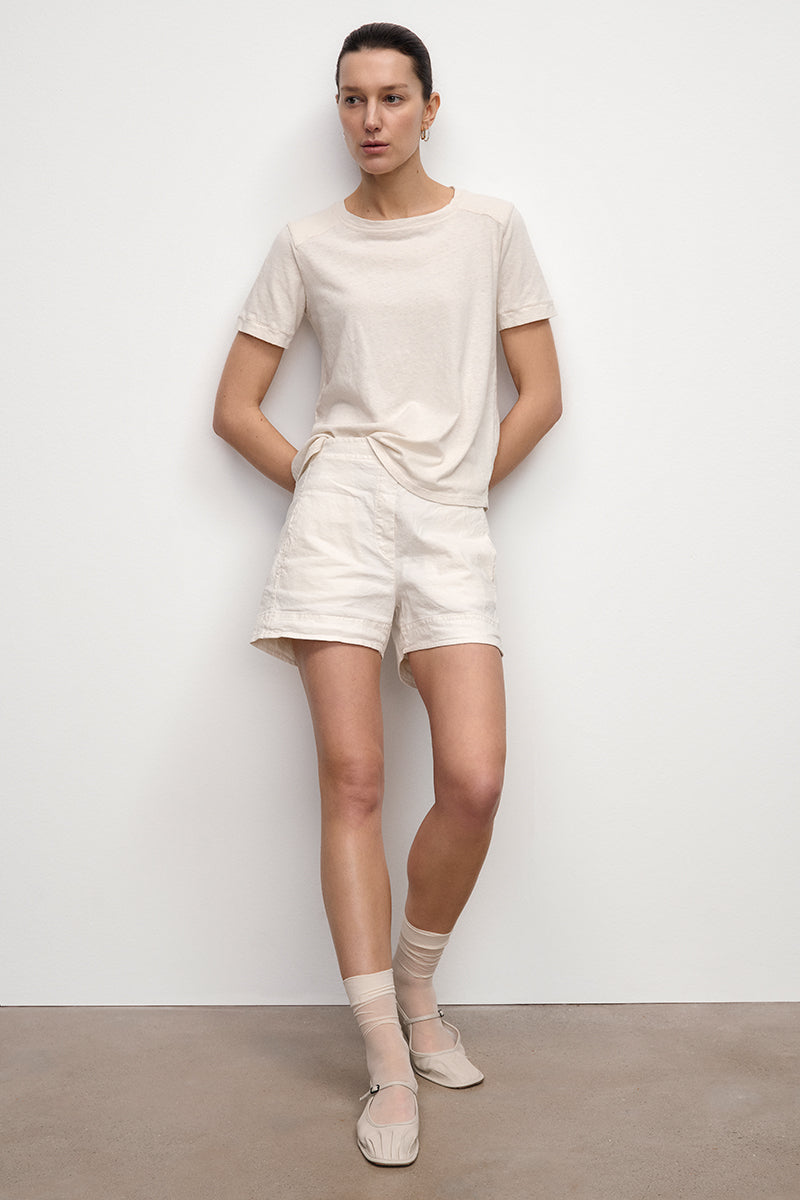 Shorts de algodón y lino