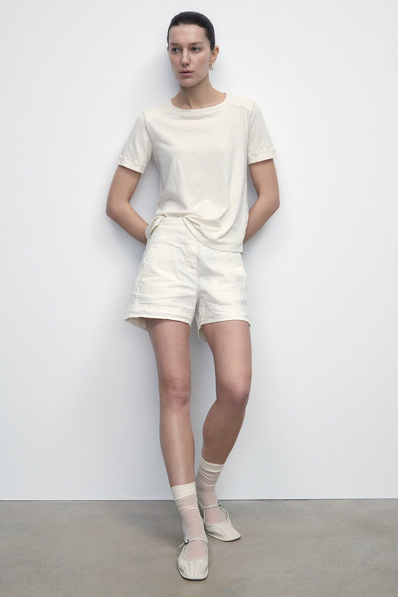Shorts in a cotton-linen blend