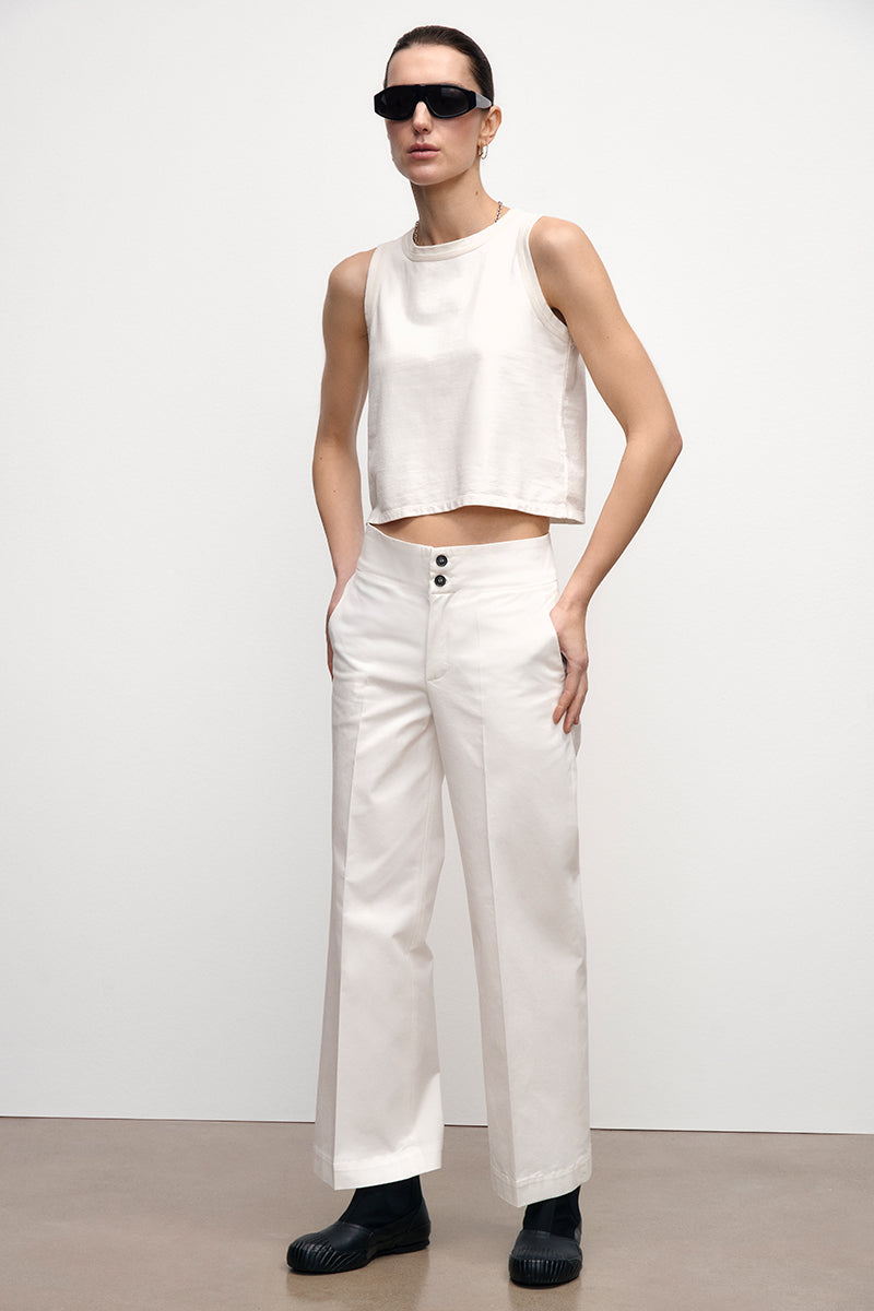 Pantalón recto de algodón