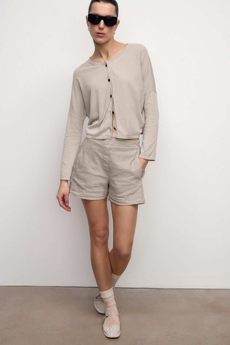 Shorts de algodón y lino