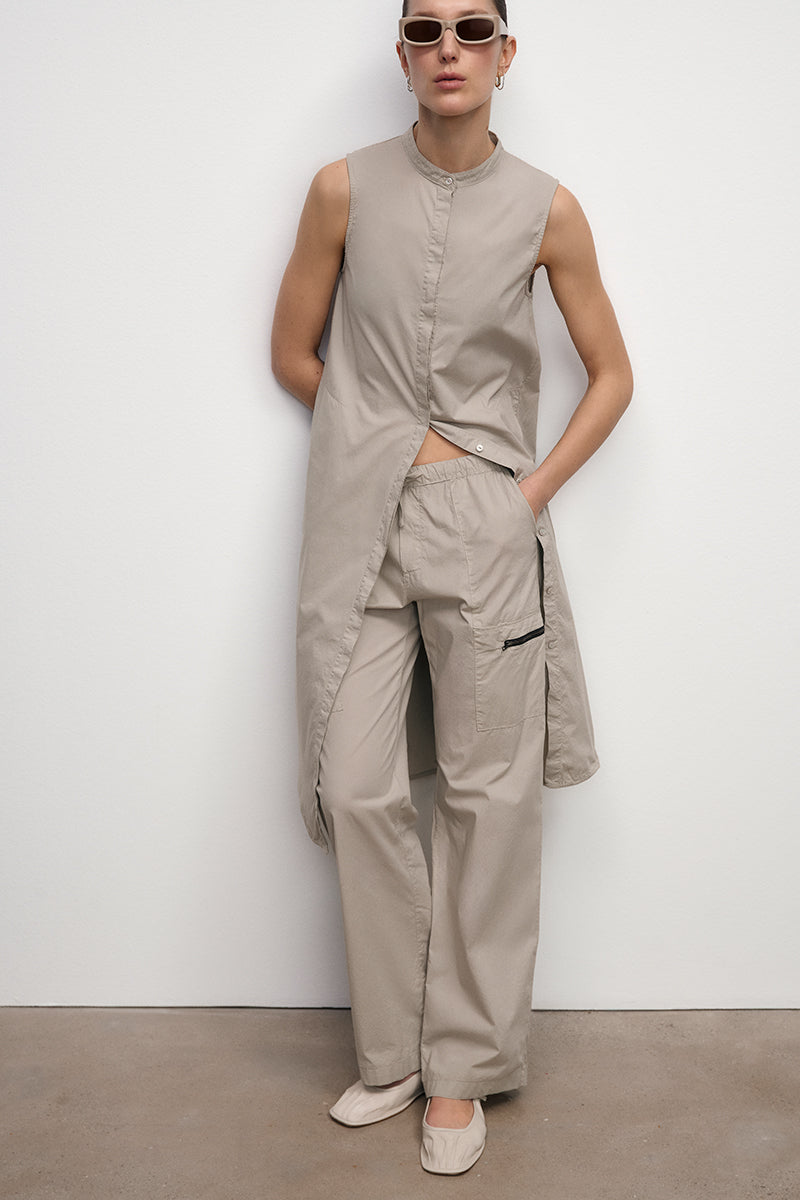 Vestido con cuello mao