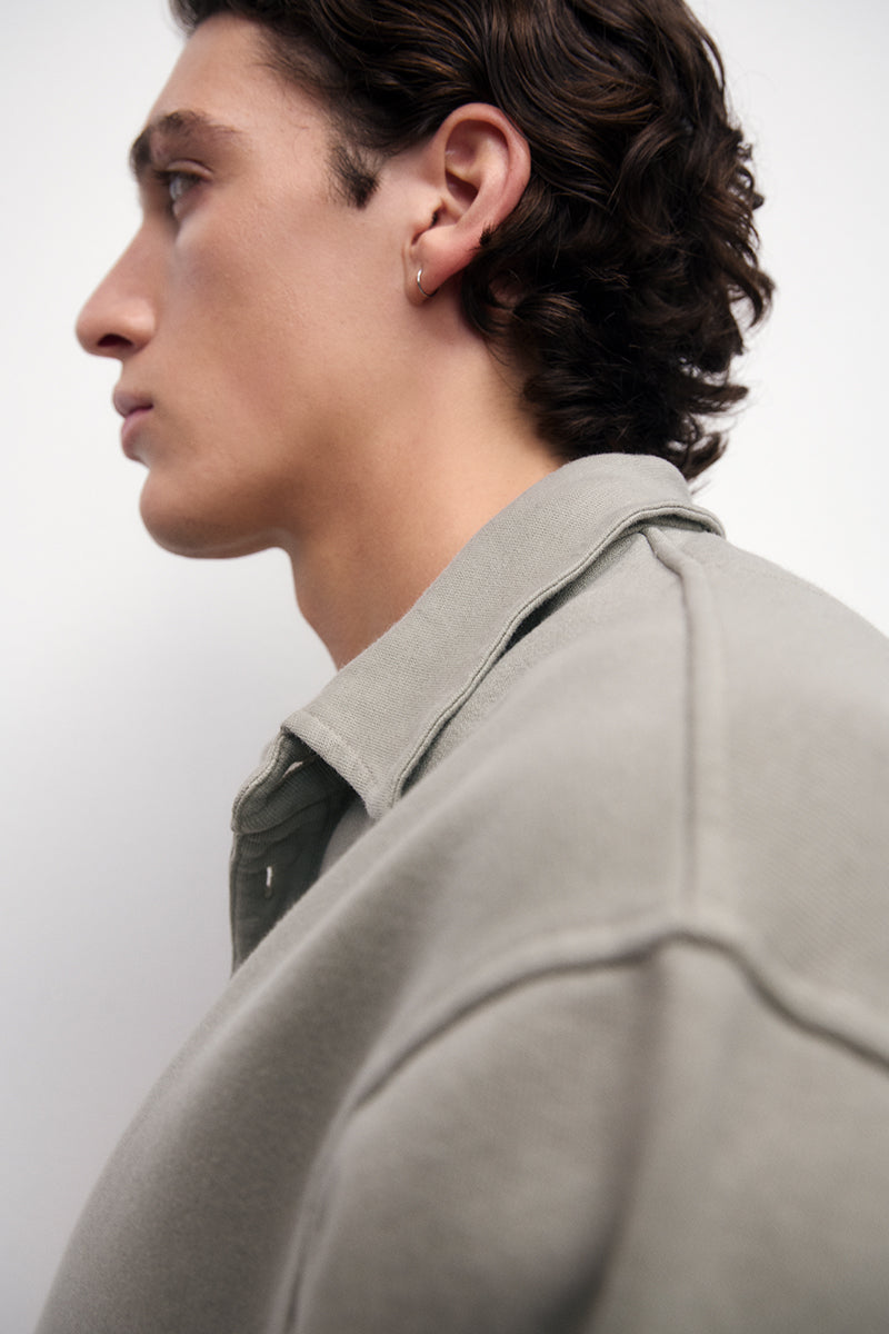 Sweatshirt with polo neck