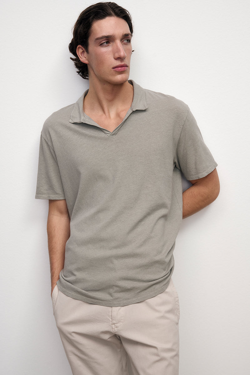 Polo de lino y algodón
