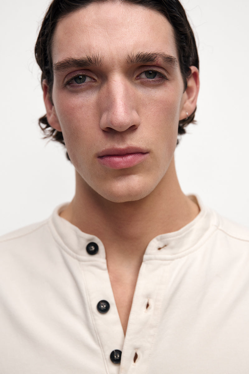 Jersey de algodón con cuello mao