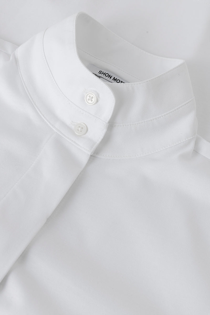 Shirt with mandarin collar