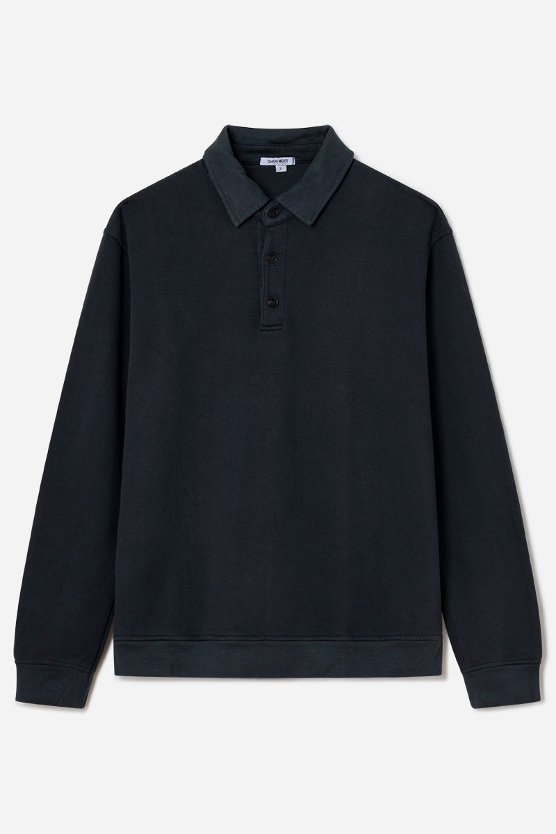 Sweatshirt with polo neck