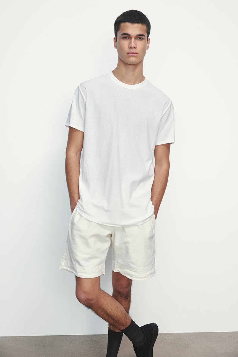 Shorts de algodón con lino