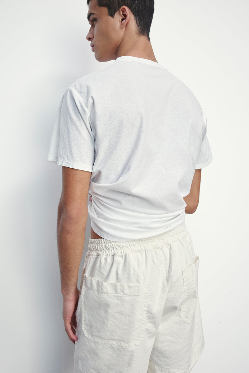 Shorts de algodón con lino