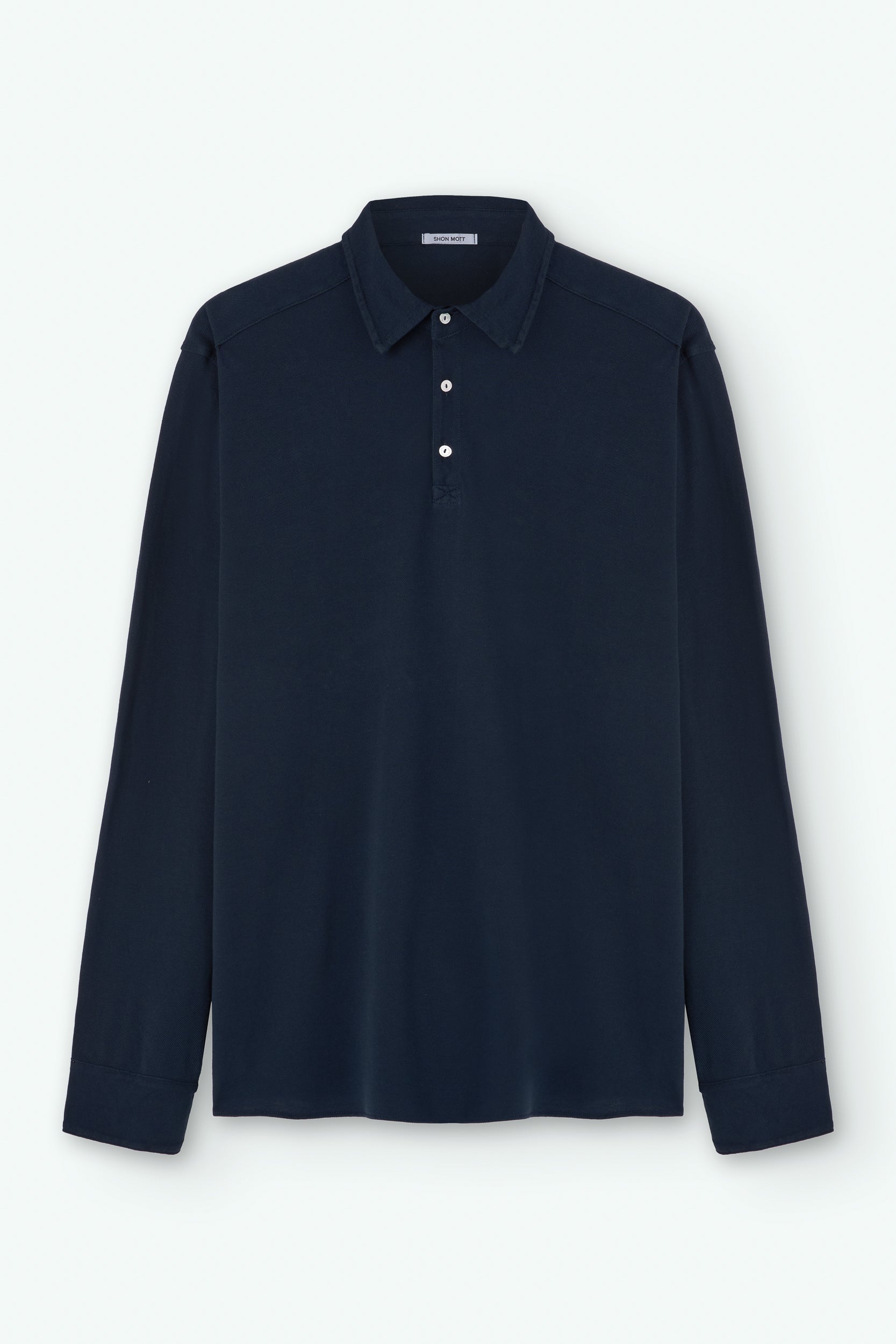 Long sleeve cotton pique polo shirt