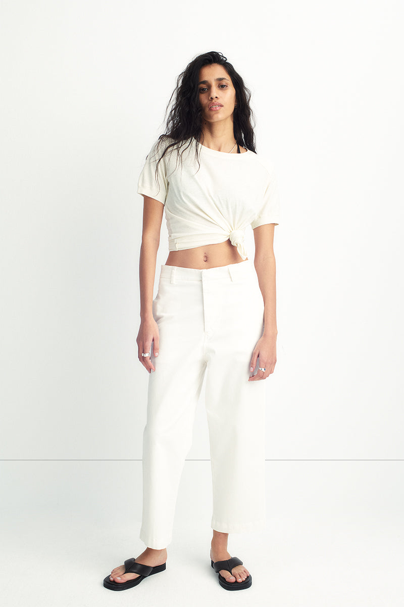 Cotton pants with structure